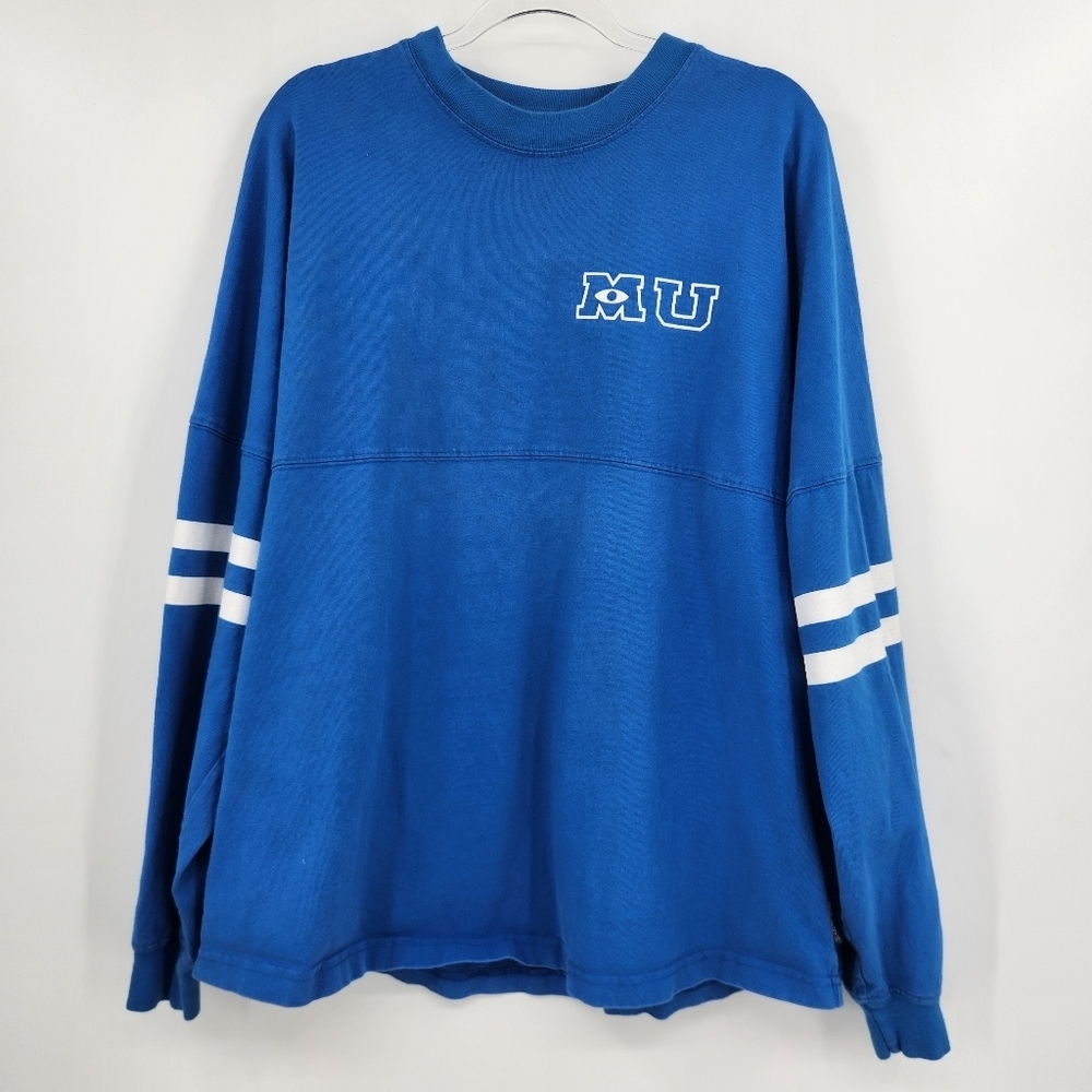 Disney Parks Spirit Jersey Shirt Size XL Blue Monster's University Insignia